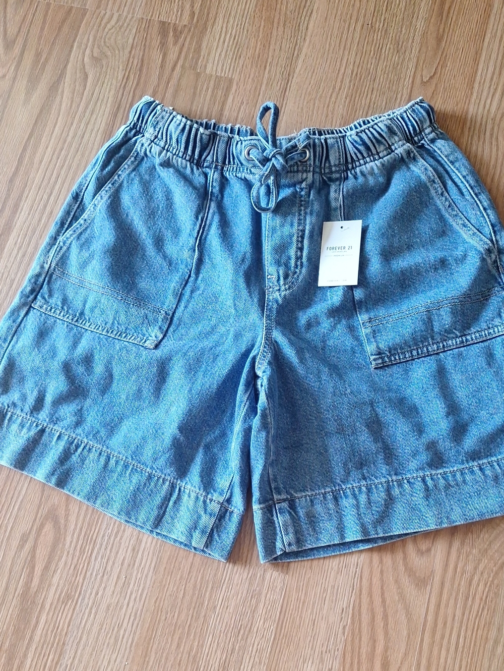 Forever 21 Blue Denim Drawstring Women's Shorts